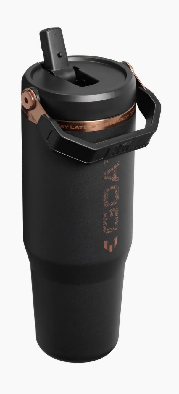 Messi x‎ Stanley 30oz IceFlow Flip Straw Tumbler GOAT Black Limited Edition NWT